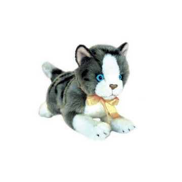 FurTastic Friends by Bocchetta Plush Toys Plush Animals Grey Norwegian Forest Kitten Handmade Lifelike Size 23cm/9"